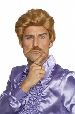 Casanova Pruik Met Snor Blond Koper