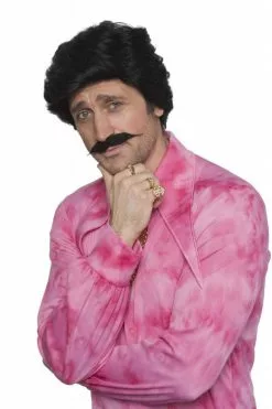 Casanova Pruik Met Snor Zwart