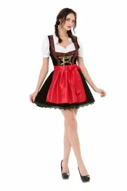 Dirndl Letitia Rood/zwart