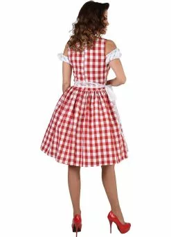 Dirndl Nina Knielang Rood/wit -TIROLER KLEDING WINKEL dirndl nina knielang rood wit 3