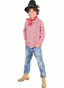 Geblokte Blouse Rood/wit Kind