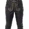 Lederhose Lang Leon Zwart