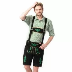 Lederhosen Kort Zwart/groen Otto