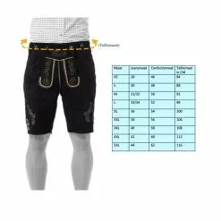 Lederhosen Kort Zwart/groen Otto -TIROLER KLEDING WINKEL lederhosen kort zwart groen otto 3