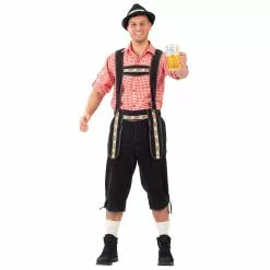 Oktoberfest Blouse Dietmar Rood/Wit Luxe -TIROLER KLEDING WINKEL oktoberfest blouse dietmar rood wit luxe 3