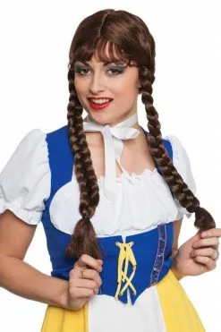 Oktoberfest Pruik De Luxe Bruin