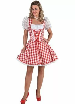 Sexy Dirndl Rosie Rood/wit
