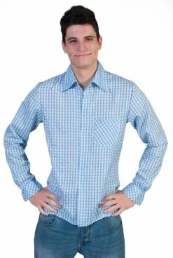 Tiroler Blouse Blauw/wit